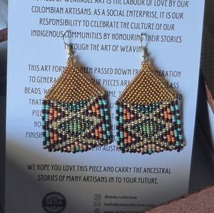 Colombian handmade beaded earrings
